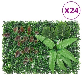   Valla de plantas artificiales 24 uds verde 40x60